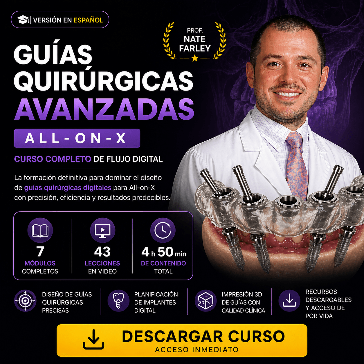 Guías Quirúrgicas Avanzadas — All-on-X Curso Completo de Flujo Digital